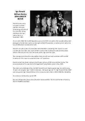 A preview of a PDF biography for Norley, Ronald William